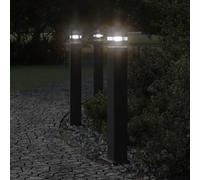 Vidaxl Lampadaires D'extérieur Avec Capteur 3 Pcs Noir 50 Cm Aluminium Noir