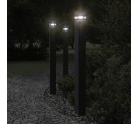 Lampadaires d'Extérieur avec Sortie Éclairage Patio Jardin Noir Aluminium vidaXL