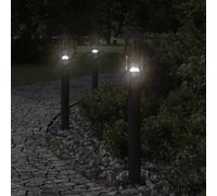 vidaXL Lampadaire d'extérieur argenté 60 cm acier inoxydable, éclairage au sol d'extérieur, éclairage au sol de jardin, lampadaire de jardin