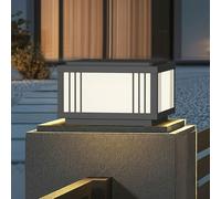 Lampadaires d'extérieur modernes noirs câblés en forme de colonne carrée en aluminium étanche et éclairage paysager pour jardin, patio, porche, terrasse et clôture