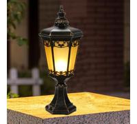 Lampadaires extérieurs étanches E27 pour jardin, cour, paysage, poteau, pilier, portail, applique murale, éclairage vintage pour la maison, lampadaires, piliers en métal pour garage, jardin, cour, pa