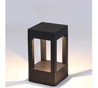 Lampadaires extérieurs IP65 LED rétro noir étanche en fonte d'aluminium1-Flame 7W lampe verre écran chemin d'accès couloir cour extérieur lampe pelouse lumière lampe de chemin de jardin rustique H21CM