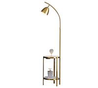 Lampadaires Lampadaire avec étagères, lampadaire avec chargement sans fil et USB, lampadaires pour chambre à coucher, salon, bureau, lampadaire doré (couleur : or, taille : chargement sans fil + USB)
