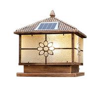 Lampadaires solaires rétro européens Vintage IP65, Lampes à Colonne LED étanches en Aluminium et Verre, éclairage Solaire pour Jardin, Portail extérieur, éclairage paysager, Lanterne Super lumine