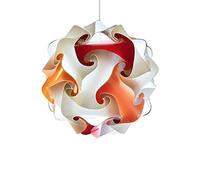 Lampadesign Lustre cuisine original de design moderne FIOCCO 35 cm Chambre salon Beau chandelier coloré Orange Rouge. Livré monté: 5 couches de matériaux de haute qualité.