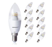 LAMPAOUS 6W LED E14 flamme bougie ampoule à led encastrable, blanc froid 6000k, Équivalent à une ampoule halogène de 50w, Angle de faisceau de 360 degrés, IRC>80, Lot de 10