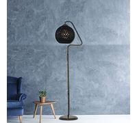 LÁMPARA DE PIE PANTALLA OVILLO CON METAL, NEGRO, 22X22X154, CASQUILLO E 27 MAX 60 W