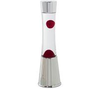 LÁMPARA LAVA METAL BRILLO LÍQUIDO TRANSP./ROJO +BOMBILLA REP_°11X39CM CABLE NEGRO:150CM