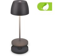 Lámpara Led De Sobremesa Inalámbrica Ip44 Con Estación De Carga, Regulable Por Etapas, Batería Recargable Y Fuente De Luz Intercambiables, Lámpara De Mesilla De Noche, 39,5x12,5 Cm, Negro