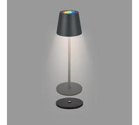 Lámpara Led De Sobremesa Inalámbrica Ip44 Con Estación De Carga, Regulable Por Etapas, Batería Recargable Y Fuente De Luz Intercambiables, Lámpara De Mesilla De Noche, 39,5x12,5 Cm, Negro