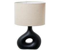 LÁMPARA SOBREMESA CERÁMICA NEGRA, 1XE27 MAX.40W_°32X50CM BASE:26X9,5X26,5CM
