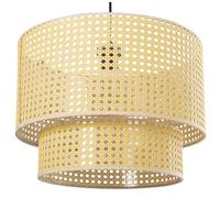 LÁMPARA TECHO 2 ANILLOS MIMBRE, 1XE27, MAX.40W NO INCLUIDA °40X30CM, CABLE NEGRO 44CM