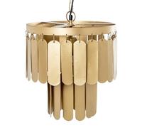 LÁMPARA TECHO LÁMINAS DE HIERRO DORADO, 1XE27 MAX.25W NO INC_30X30X32CM, CABLE: 100CM