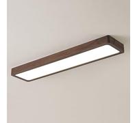 Lámparas de araña modernas rectangulares de Madera, 35 pulgadas, 48 W, iluminación moderna, 6000 K, Blanco frío, Para salas de Estar y pasillos.