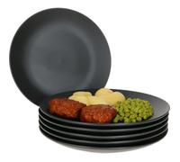 Lampart Léopard Mambocat 6 pcs. Service d'assiettes plates noir I assiette plate I Ø 27 cm I grès