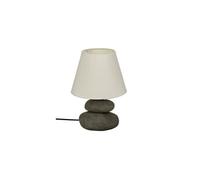 Lampe 3 galets en céramique à poser "Strie" - Gris/blanc - H 30 x D 16,5 cm