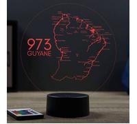 Lampe 3D 973 Guyane - LED - Idée Cadeau - Fabriquée en France