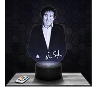 Lampe 3D - Alain Souchon - Accessoire, Objet, Cadeau Alain Souchon - Veilleuse Led Tactile avec socle au choix et télécommande