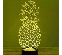 Lampe 3D Ananas Illusion Optique LED Veilleuse Illusion Optique Veilleuse 7 Couleurs Tactile Lampe De Chevet Chambre Table Art Déco Veilleuse Pour Enfants