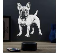 Lampe 3D Animal Chien Bouledogue Français - LED - Idée Cadeau - Fabriquée en France
