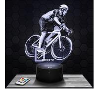 Lampe 3D - Arnaud Démare - Accessoire Figurine Cadeau Arnaud Démare - Veilleuse Led Tactile avec socle au choix et télécommande
