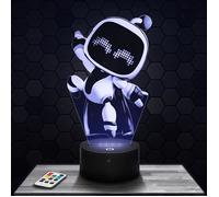 Lampe 3D - Astro Bot - Jouet, Figurine, Cadeau Astro Bot - Veilleuse Led Tactile avec socle au choix et télécommande