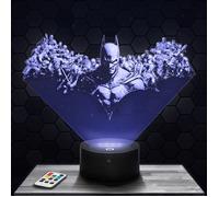 Lampe 3d _ Batman Arkham City - Jouet, Figurine, Cadeau Batman Arkham City - Veilleuse Led Tactile avec socle au choix TOP