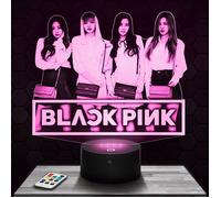 Lampe 3D - Black Pink Kpop - Accessoire, Merch, Cadeau Black Pink Kpop - Veilleuse Led Tactile avec socle au choix et télécommande