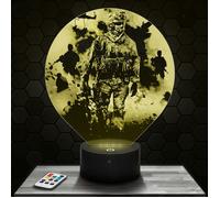 Lampe 3D - Call Of Duty James Ramirez - Jouet Figurine Cadeau COD - Veilleuse Led Tactile avec socle au choix et télécommande