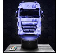 Lampe 3d _ Camion Routier Daf - Jouet, Miniature, Cadeau Camion Routier Daf - Veilleuse Led Tactile avec socle au choix TOP
