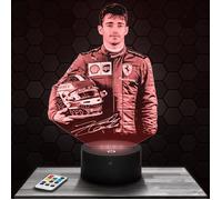 Lampe 3d _ Charles Leclerc Pilote - Accessoire Figurine Cadeau Charles Leclerc Pilote - Veilleuse Led Tactile TOP