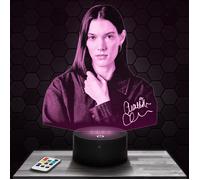 Lampe 3D - Charlotte Cardin - Accessoire Merch Cadeau Charlotte Cardin - Veilleuse Led Tactile avec socle au choix et