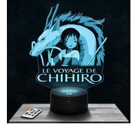 Lampe 3d _ Chihiro et Haku - Jouet, Figurine, Cadeau Studio Ghibli - Veilleuse Led Tactile avec socle au choix et télécommande TOP
