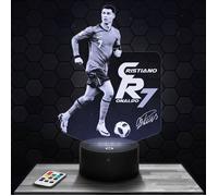Lampe 3D - Cristiano Ronaldo Portugal CR7 -Accessoire, Figurine, Cadeau Cristiano Ronaldo -Veilleuse Led Tactile avec socle au