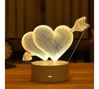 Lampe 3D cœur veilleuse anniversaire Saint-Valentin cadeau de Noël