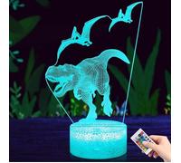 Lampe 3D de Dinosaure,Lampe LED USB Veilleuse Illusion,16 Couleurs Changeantes avec Télécommande , Cadeau Garcon Fille