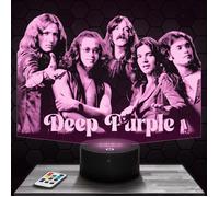 Lampe 3D - Deep Purple - Accessoire, Merch, Cadeau Deep Purple - Veilleuse Led Tactile avec socle au choix et télécommande