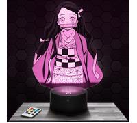 Lampe 3D - Demon Slayer Nezuko Kamado - Jouet, Figurine, Cadeau Demon Slayer - Veilleuse Led Tactile avec socle au choix