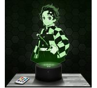 Lampe 3D - Demon Slayer Tanjiro Kamado - Jouet, Figurine, Cadeau Demon Slayer - Veilleuse Led Tactile avec socle au choix