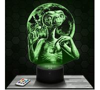 Lampe 3D - E.T. l'extra-terrestre - Accessoire, Figurine, Cadeau E.T. l'extra-terrestre - Veilleuse Led Tactile avec socle au choix