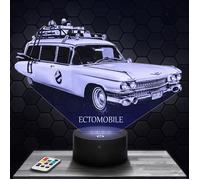 Lampe 3d _ Ectomobile Ghostbusters - Accessoire, Miniature, Cadeau SOS Fantômes - Veilleuse Led Tactile avec socle au choix TOP