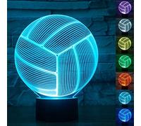 Lampe 3D, EONYUANGUO 3D LED Lampe Veilleuse USB Touch avec 7 couleurs Illusion Optique Bureau Lumières de bureau pour la décoration de la chambre des enfants (volley-ball)