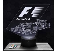 Lampe 3d _ F1 dessin - Accessoire, Figurine, Cadeau Formule 1 - Veilleuse Led Tactile avec socle au choix et télécommande TOP