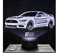 Lampe 3d _ Ford Mustang Shelby GT500 - Jouet, Miniature, Cadeau Ford Mustang Shelby GT500 -Veilleuse Led Tactile TOP