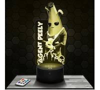 Lampe 3D - Fortnite Agent Peely - Jouet, Figurine, Cadeau Fortnite - Veilleuse Led Tactile avec socle au choix et télécommande TOP