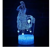 lampe 3d fortnite Alpaga Illusion Lumière Veilleuse 3D Enfant Cadeau De noël 7 Couleurs Changement Lampe + Contrôle à distance
