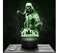 Lampe 3D - Fortnite Archetype - Jouet, Figurine, Cadeau Fortnite - Veilleuse Led Tactile avec socle au choix et télécommande