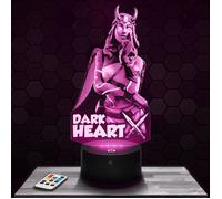 Lampe 3D - Fortnite Darkheart - Jouet, Figurine, Cadeau Fortnite - Veilleuse Led Tactile avec socle au choix et télécommande