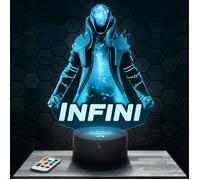 Lampe 3D - Fortnite Infini - Jouet, Figurine, Cadeau Fortnite - Veilleuse Led Tactile avec socle au choix et télécommande