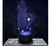 Lampe 3d _ Fortnite Lama - Jouet, Figurine, Cadeau Fortnite - Veilleuse Led Tactile avec socle au choix et télécommande TOP